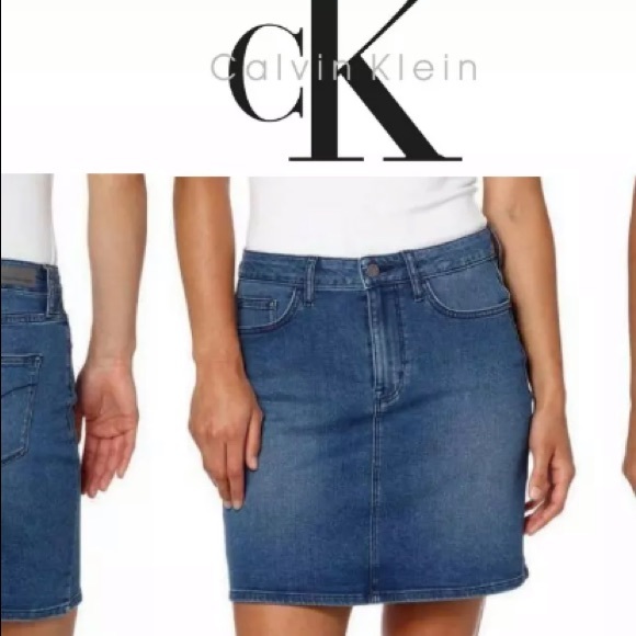 NWOT Calvin Klein Jean Denim Jeans Mini Skirt Sz 8 - Picture 10 of 12